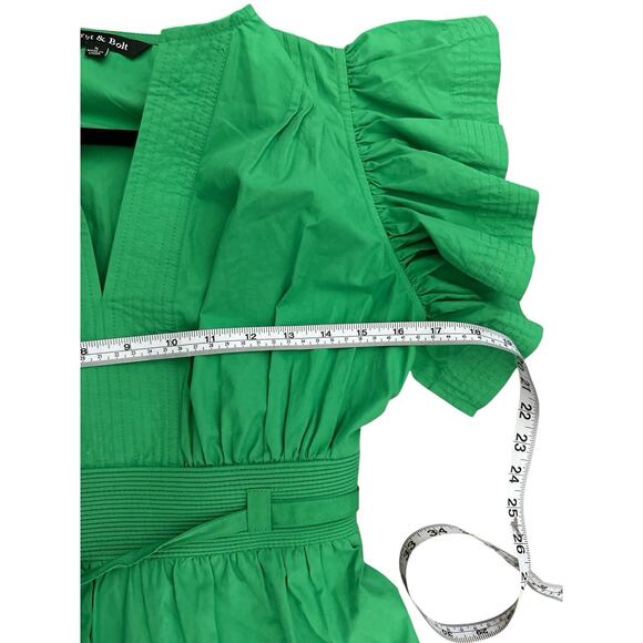 Strut&bolt PURE ENCHANTMENT GREEN 100% COTTON MIDI DRESS - Picture 9 of 14